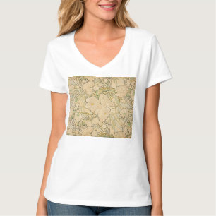 Alphonse Mucha Peonies Peony Roses Fawn 1897 T-Shirt