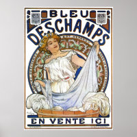 Alphonse Mucha Poster: Art Nouveau- Bleu Deschamps
