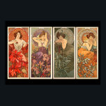 Alphonse Mucha Precious Stones Poster<br><div class="desc">A Czech art nouveau and decorative artist residing in Paris,  created this compilation in 1902. From left to right: Ruby,  Amethyst,  Emerald,  Topaz... </div>