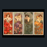 Alphonse Mucha Precious Stones Poster<br><div class="desc">A Czech art nouveau and decorative artist residing in Paris,  created this compilation in 1902. From left to right: Ruby,  Amethyst,  Emerald,  Topaz... </div>