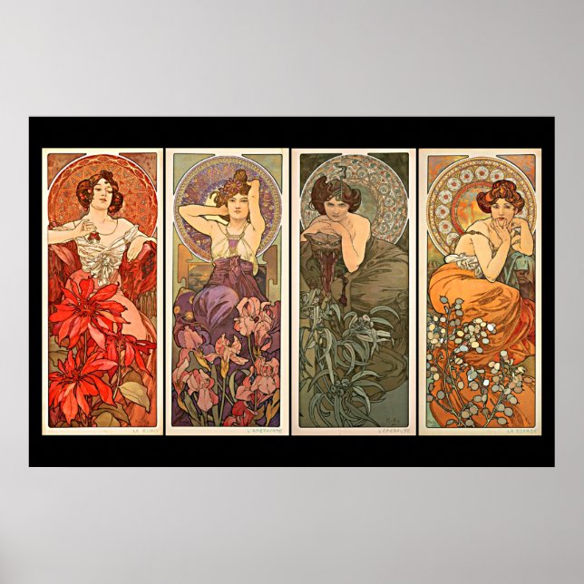 Alphonse Mucha Precious Stones Poster (Front)
