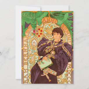 Alphonse Mucha Prince and Dragon Invitation