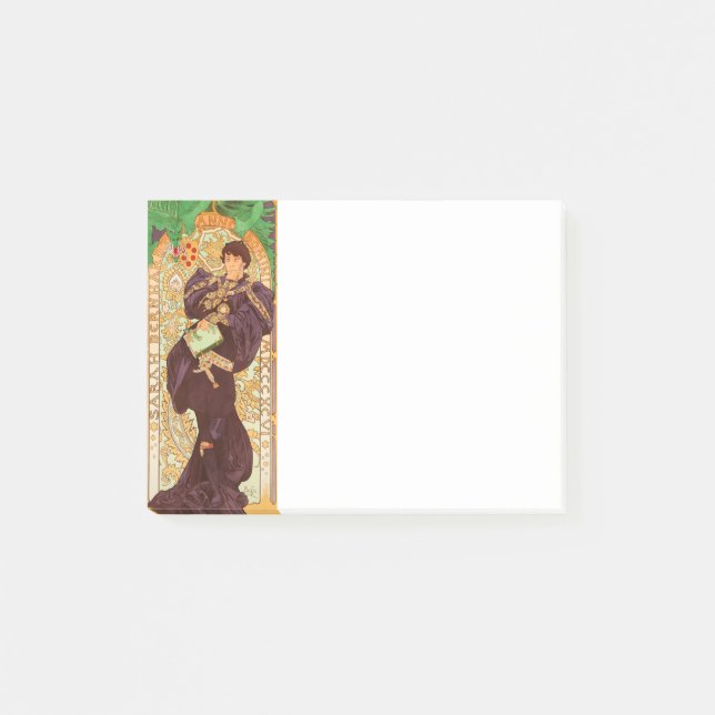 Alphonse Mucha Prince and Dragon Post-it Notes (Front)