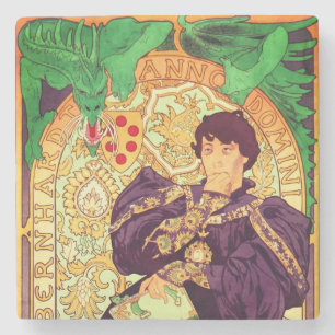 Alphonse Mucha Prince and Dragon Stone Coaster