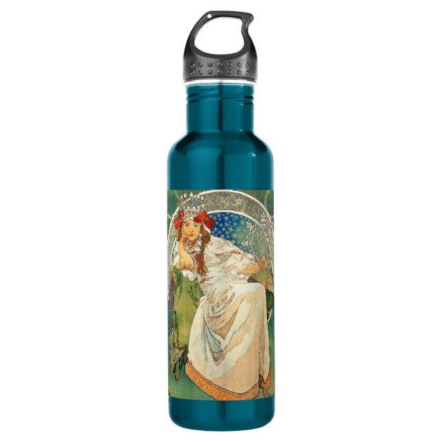 Alphonse Mucha Princess Hyacinth 710 Ml Water Bottle (Front)