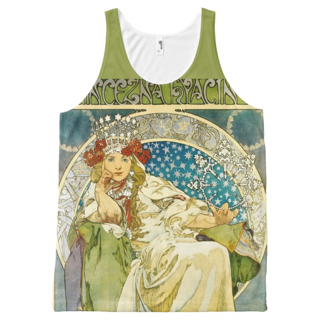 Alphonse Mucha Princess Hyacinth Art Nouveau All-Over Print Singlet (Front)