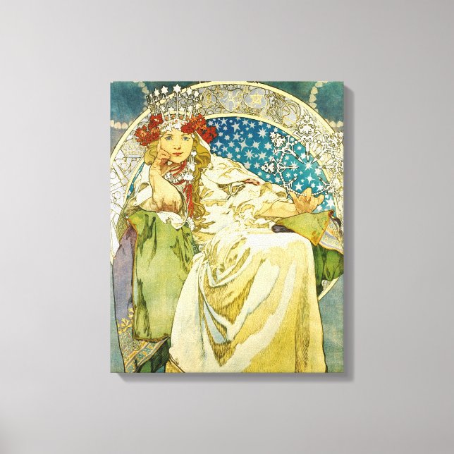 Alphonse Mucha Princess Hyacinth Art Nouveau Canvas Print (Front)