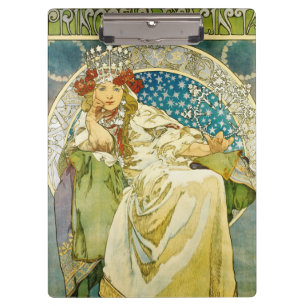 Alphonse Mucha Princess Hyacinth Art Nouveau Clipboard