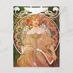 Alphonse Mucha, Reverie/Daydream, 1896. Postcard