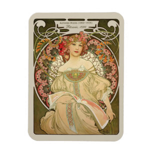 Alphonse Mucha Rêverie Daydream CC0878 Art Nouvea Magnet