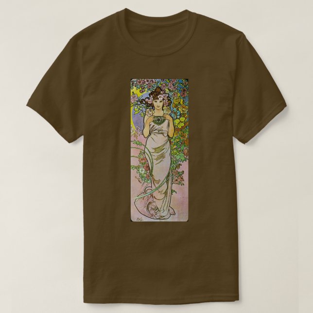 Alphonse Mucha Rose T-Shirt (Design Front)