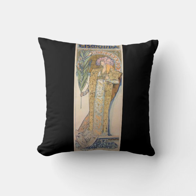 Alphonse Mucha - Sarah Bernhard Painting Cushion (Front)