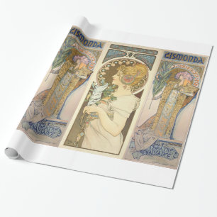 Alphonse Mucha - Sarah Bernhard Painting Wrapping Paper
