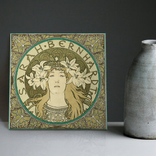 Alphonse Mucha Sarah Bernhardt Art Nouveau Vintage Tile