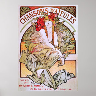 Alphonse Mucha. Songs D'Aieules, c.1898 Poster