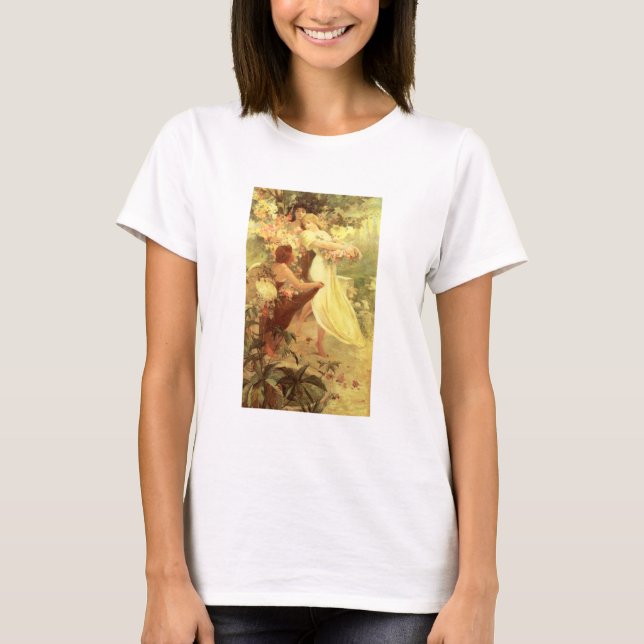Alphonse Mucha Spirit of Spring T-shirt (Front)