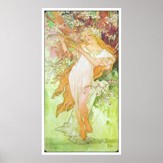 Alphonse Mucha Spring, 1896 Poster
