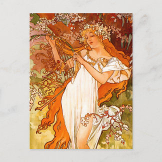 Alphonse Mucha Spring Postcard