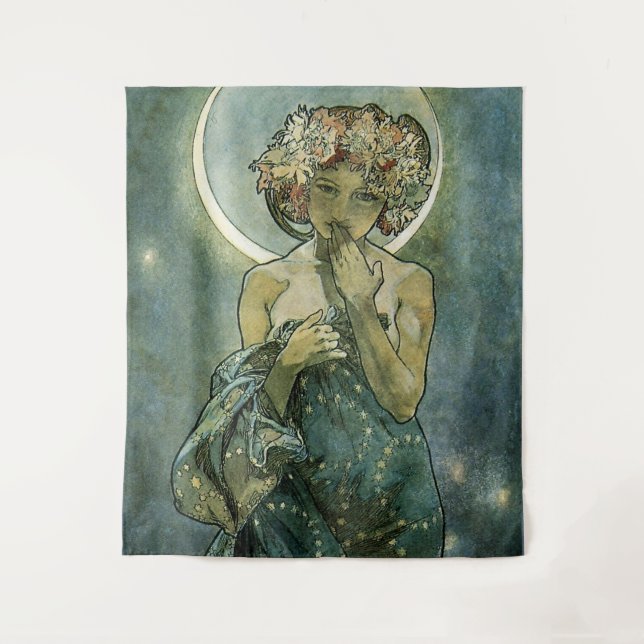 Alphonse Mucha Stunning Art Nouveau Woman #18 Tapestry (Front)