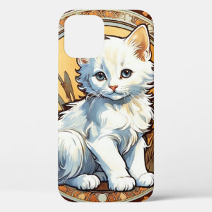 Alphonse Mucha Style Cat iPhone 12 Case