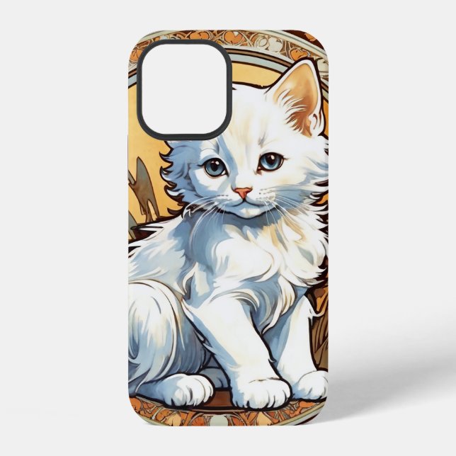 Alphonse Mucha Style Cat iPhone Case (Back)