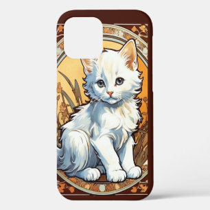 Alphonse Mucha Style Cat iPhone 12 Case