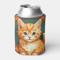 Alphonse Mucha Style Orange Cat