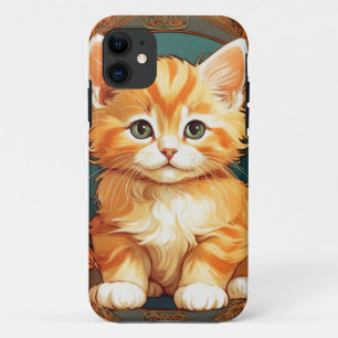 Alphonse Mucha Style Orange Cat Case-Mate iPhone Case