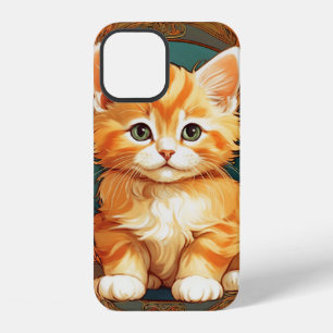 Alphonse Mucha Style Orange Cat iPhone 12 Case