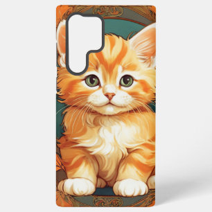 Alphonse Mucha Style Orange Cat Samsung Galaxy Case