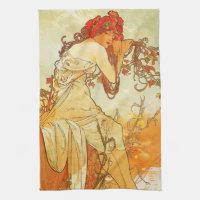 Alphonse Mucha Summer Kitchen Towel