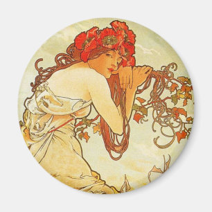 Alphonse Mucha Summer Magnet