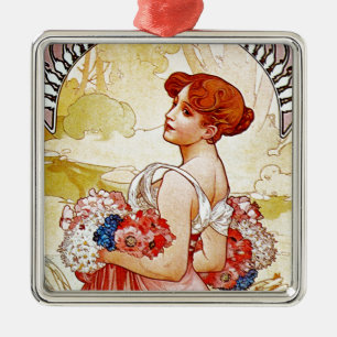 Alphonse Mucha Summer Metal Tree Decoration