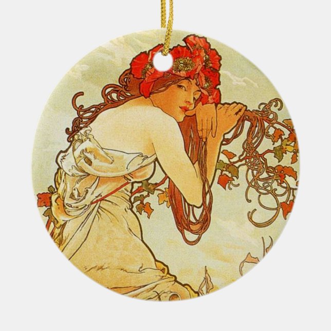 Alphonse Mucha Summer Ornament (Front)