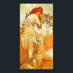 Alphonse Mucha Summer Poster<br><div class="desc">Alphonse Mucha Summer poster. Oil painting on canvas from 1896. Throughout his career, Czech artist Alphonse Mucha frequently painted allegorical depictions of the seasons. This 1896 version of Summer is from a complete four seasons set and features a beautiful young woman with light brown hair leaning on a vine by...</div>