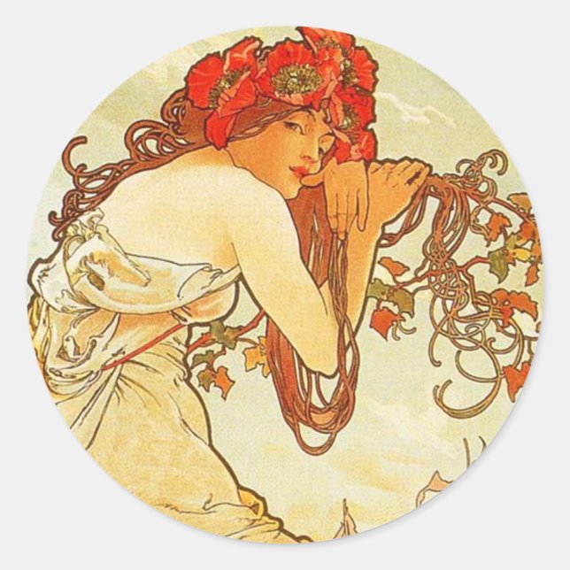 Alphonse Mucha Summer Stickers (Front)