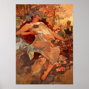 Alphonse Mucha - The Autumn - The Seasons Poster