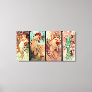 Alphonse Mucha, The Four Seasons (1896) Canvas Print