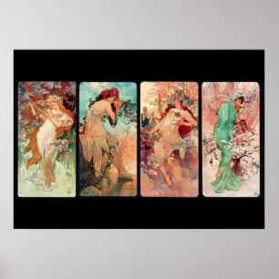 Alphonse Mucha, The Four Seasons (1896)  Poster