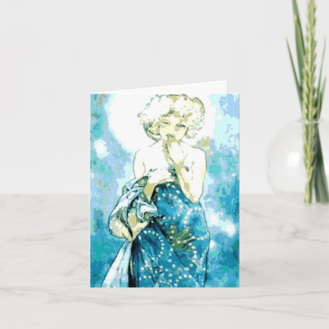 Alphonse Mucha The Moon Note Card (Front)