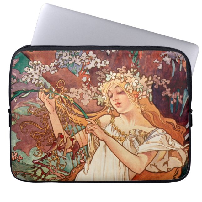 Alphonse Mucha, The Seasons (1896) Spring Laptop Sleeve (Front)