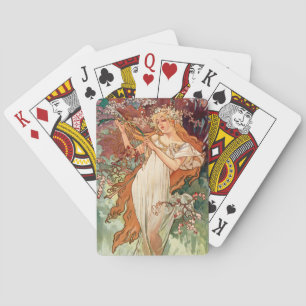 Alphonse Mucha, The Seasons (1896) Spring Playing Cards