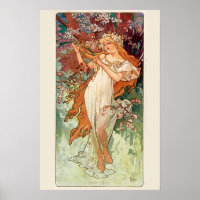 Alphonse Mucha, The Seasons (1896) Spring