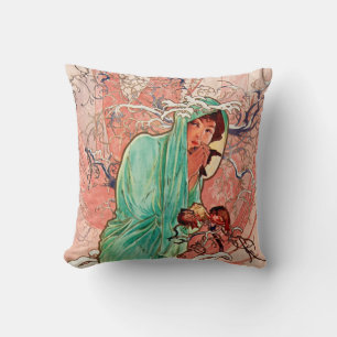 Alphonse Mucha, The Seasons, Winter (1896)  Cushion