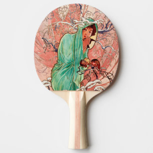 Alphonse Mucha, The Seasons, Winter (1896)  Ping Pong Paddle