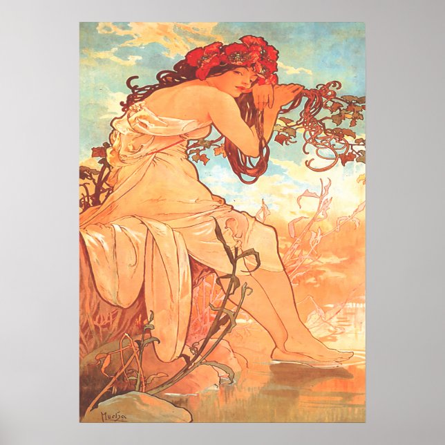 Alphonse  Mucha – The Summer –The Seasons Poster (Front)