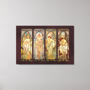 Alphonse Mucha, The Times of the Day Canvas Print