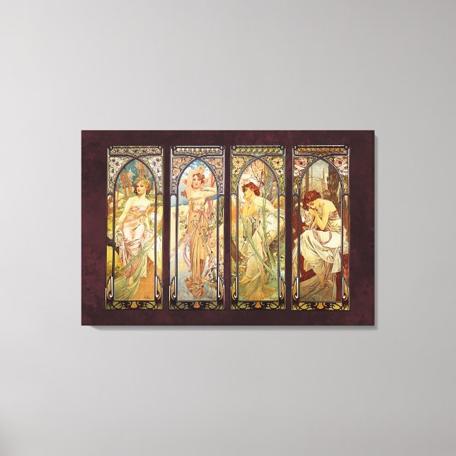 Alphonse Mucha, The Times of the Day Canvas Print (Front)