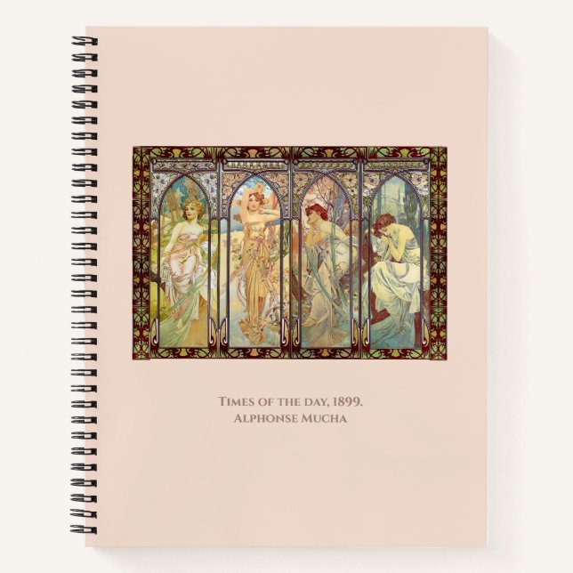 Alphonse Mucha -The times of the day Notebook (Front)