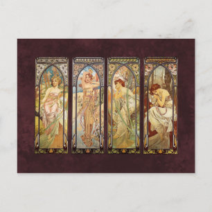 Alphonse Mucha, The Times of the Day Postcard